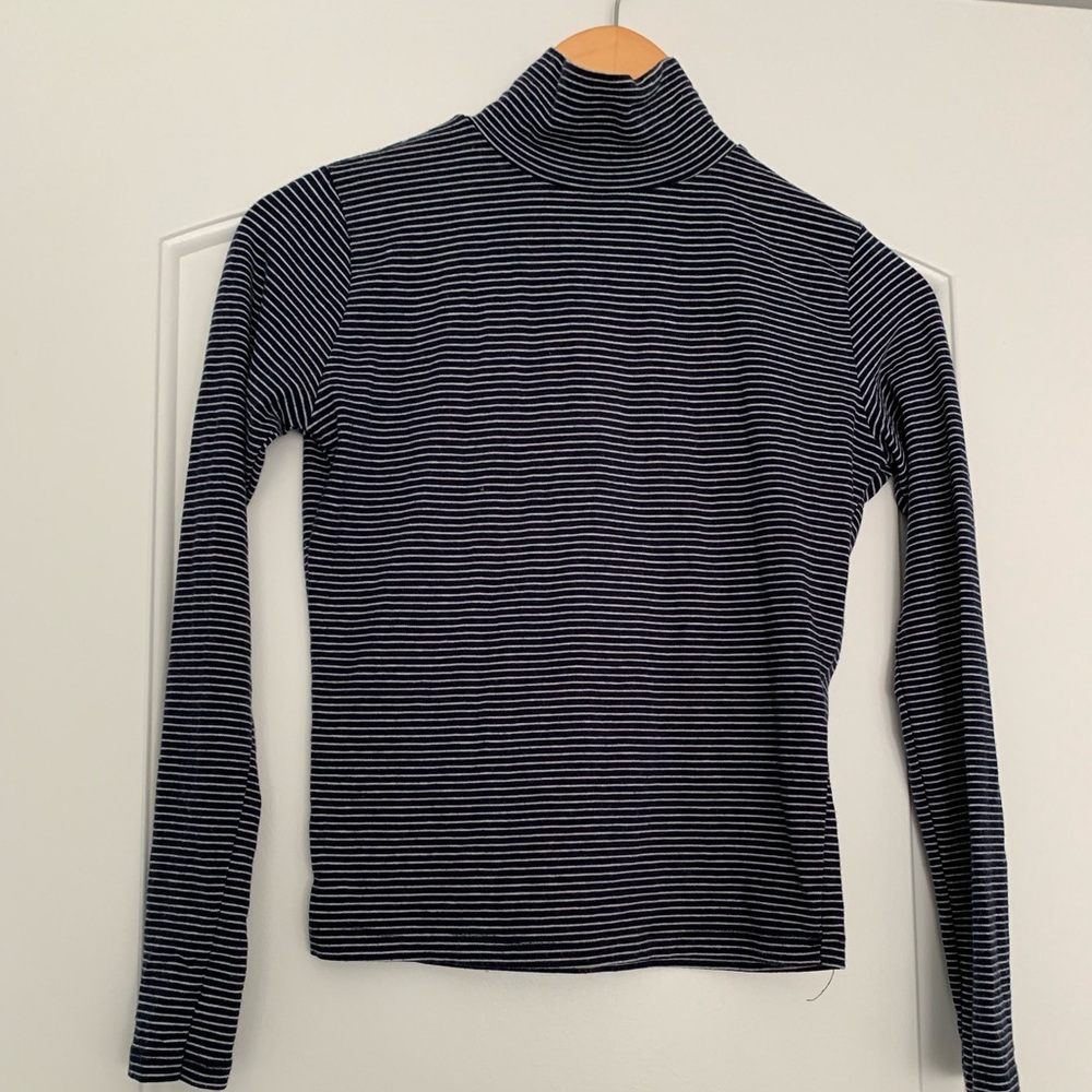Brandy Melville Navy and White Striped Long Sleeve